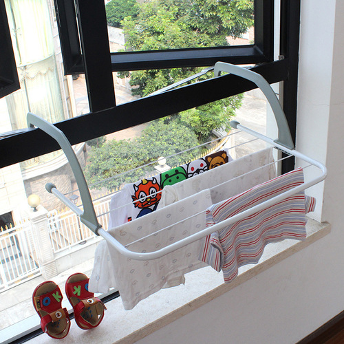 Foldable storage radiator clothes drying rack balcony bathroom window sill towel rack outdoor folding clothes drying rack