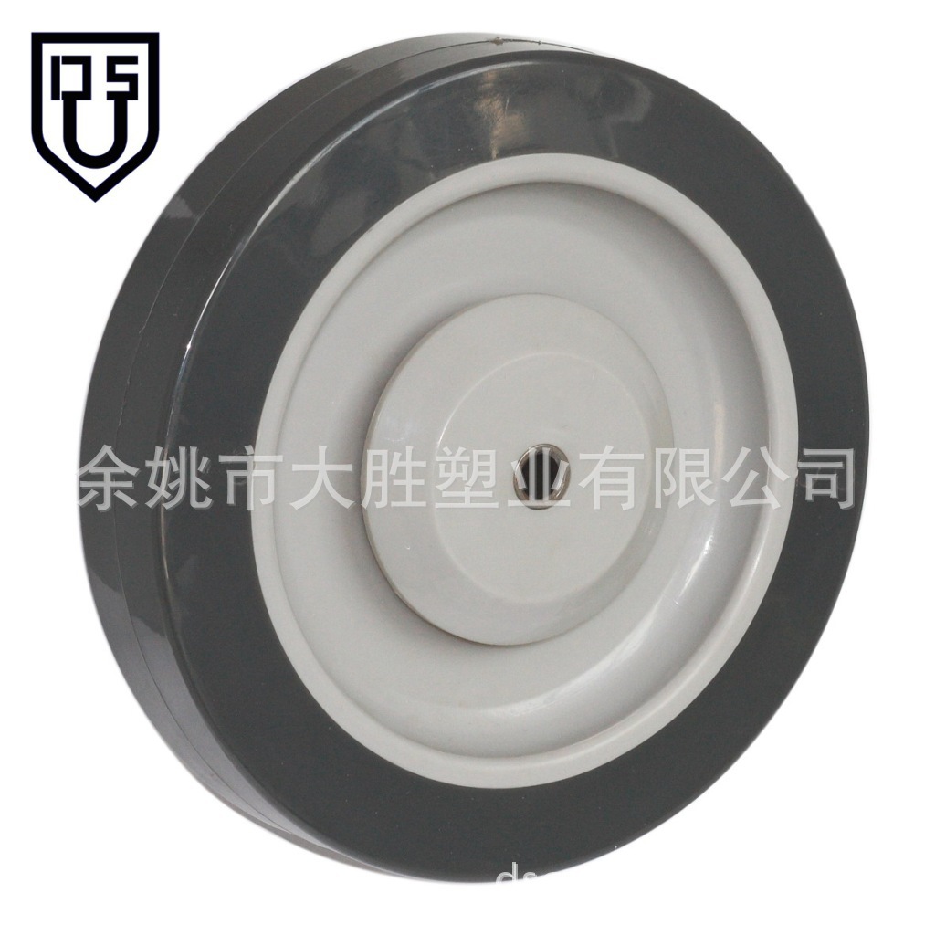 大胜直销 保用贰年 6寸平边双轴灰色PU轮 中型轮 货车轮 静音轮