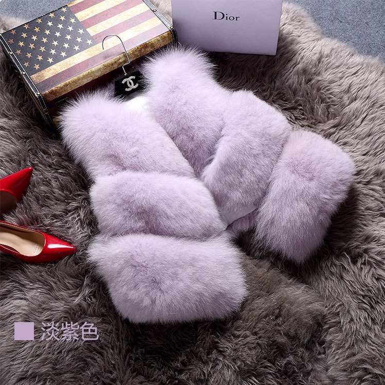 Haining imitation fur factory wholesale imitation fox fur fur coat vest a hair generation high imitation Rex rabbit hair mink