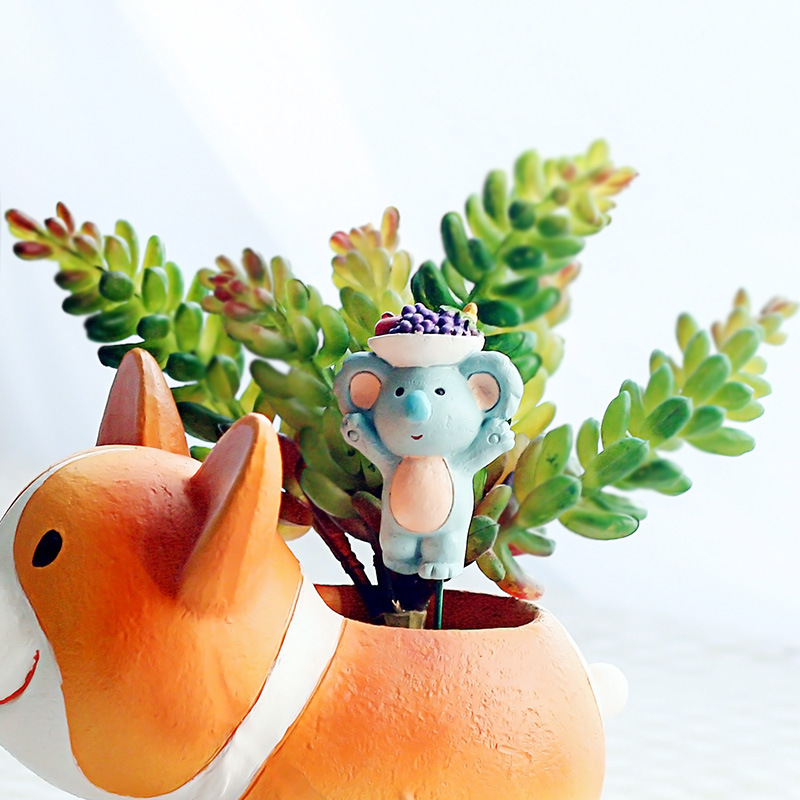 Chậu Cây Resin Que cắm hoa động vật hoạt hình Zakka, phụ kiện tiểu cảnh, chậu cây và sân vườn (RG-283)