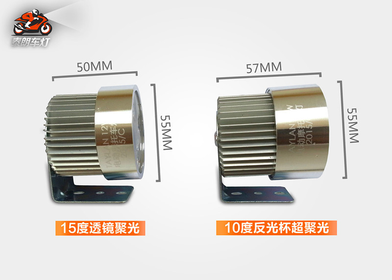 外置透鏡和反光杯的尺寸