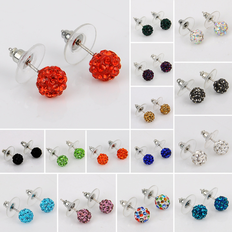 alloy Gold-plated silver earring (Black and white)NHGY0559-Black and white