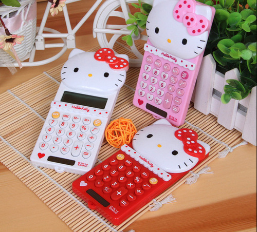 Mini push cover calculator fashionable cute portable compact sliding cover KT-966KT-133 counter cat head