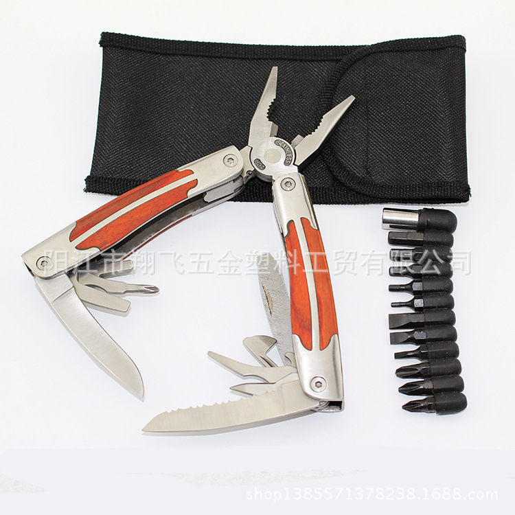 厂家供应 多功能刀钳 彩木工具刀钳 户外多功能钳 礼品工具钳