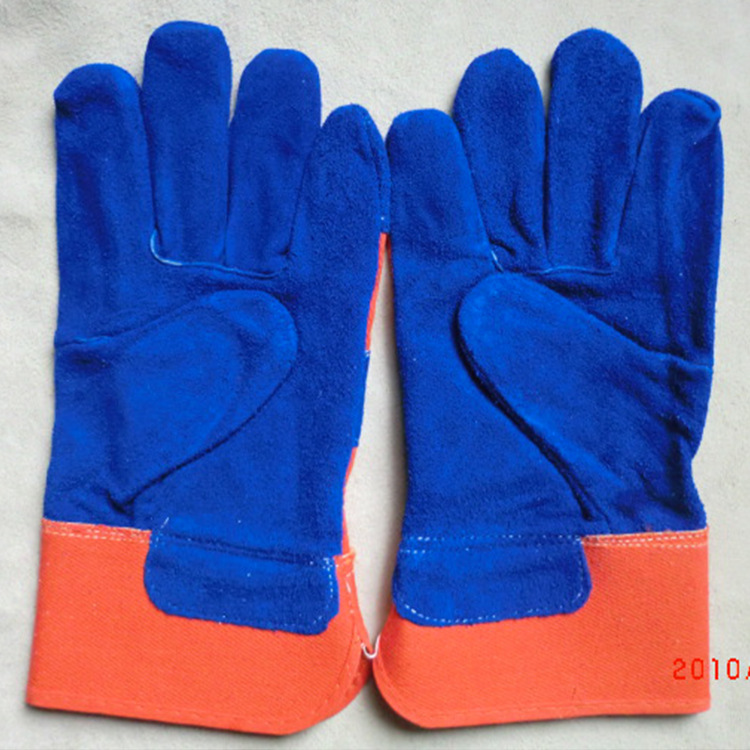 优质厂家供应牛二层皮工作防护手套/劳保安全手套