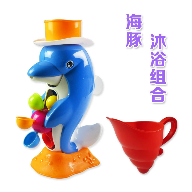 Детские игрушки для игры в воде, изделия для ванной, утка, набор, дельфин
