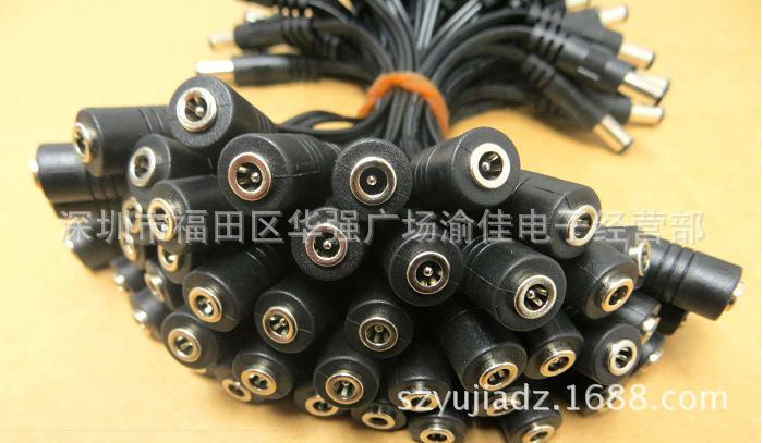 DC3.5*1.35母转5.5*2.5公 转换线 转换头20cm 灯条竹节线 扁线