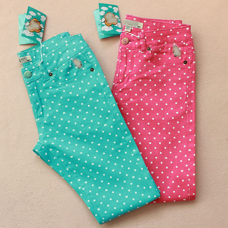 Processing spot wholesale water Jade point women's denim pants two-color selection low price batch