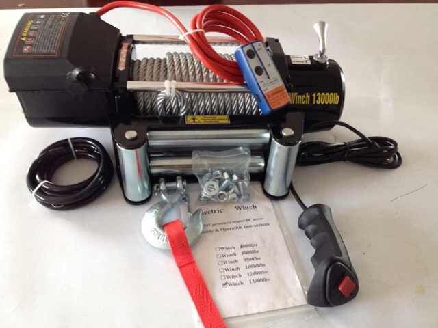 厂家直销汽车电动绞盘13000LB winch 五金工具便携式直流电动绞盘