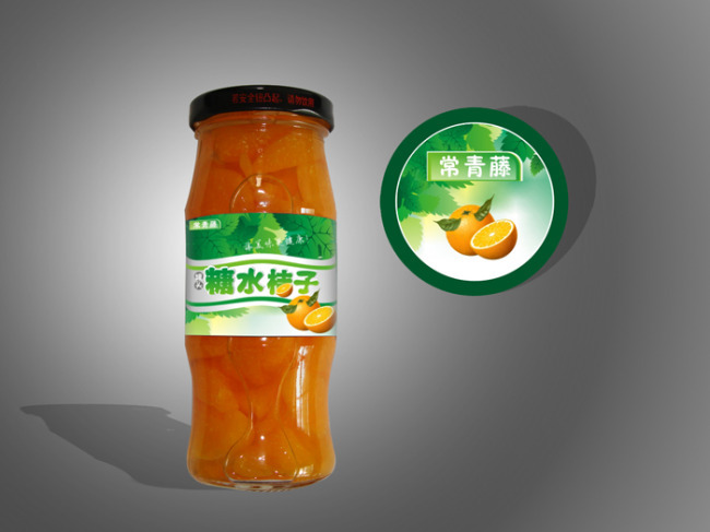 厂家供应定制橘子罐头贴 各种水果罐头贴 价格优惠