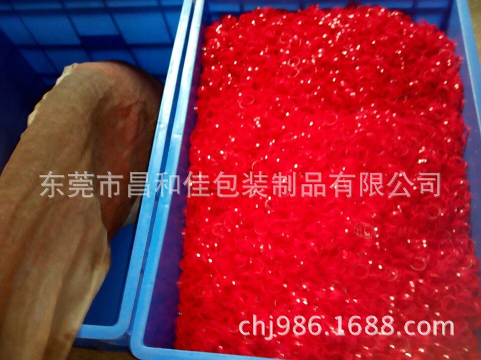 出口大红色胶圈橡皮圈发圈红色丈筋圈大红橡筋圈防滑耐用批发
