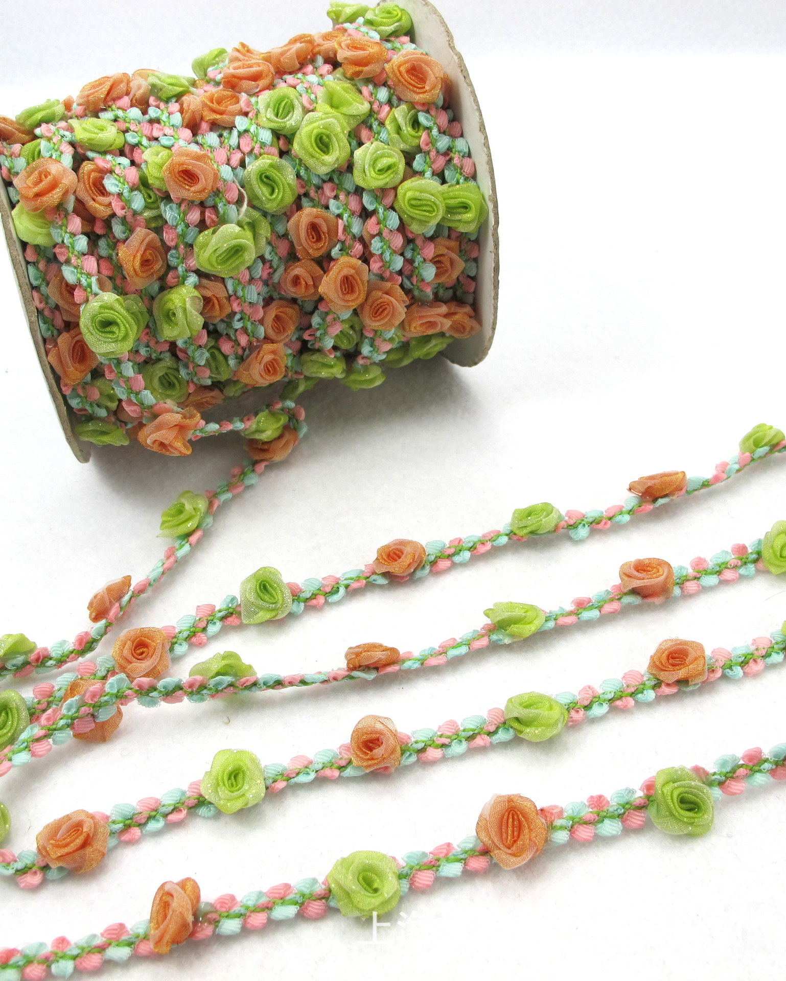 怩娃|【花带】玫瑰花朵|雪纱花|头饰装饰|童装玩具织带