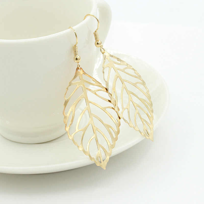 Fashion Leaf Plating Alloy No Inlaid Earrings display picture 12