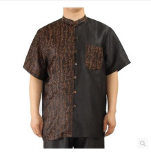 厂家供应 改良中式服装/男立领休闲便装 真丝香云纱夏季热卖6045