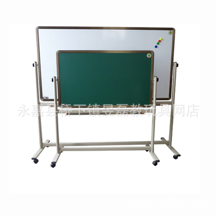 批发移动翻转黑板幼儿园优质烤漆绿板双面磁性教学黑板