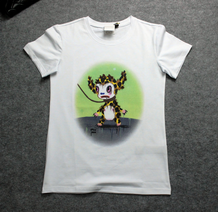 高端angelababy同款蒙眼兔子虎皮豹纹猴 印花