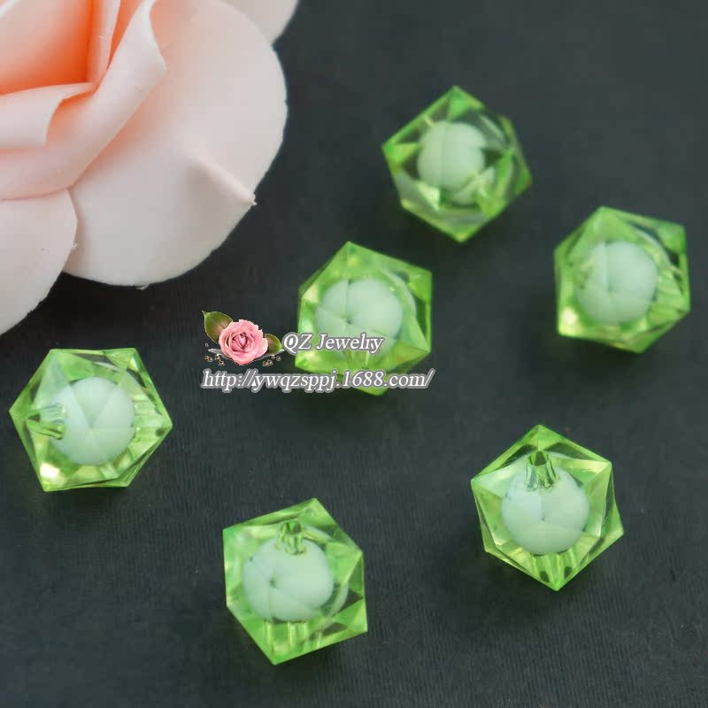 正方形串珠材料/亚克力珠子/diy手工串珠/珠子批发【方块珠中珠】详情图13