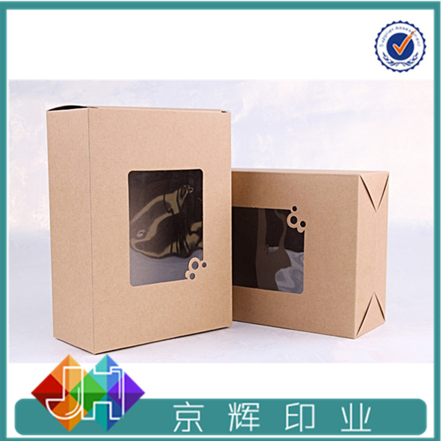 厂家定做 干果海产品PVC开窗牛皮纸包装纸盒 面膜礼品牛皮纸盒