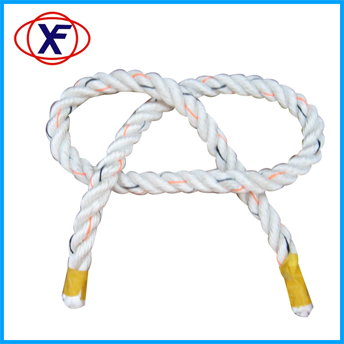 现货大力马三股涤纶高空作业编织绳白色耐磨承重登山编织绳