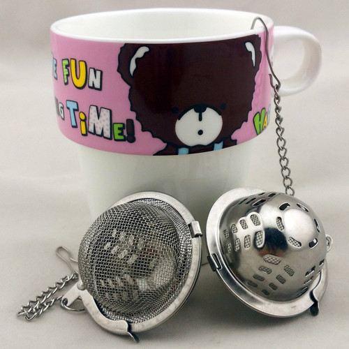 Food grade stainless steel tea separator portable tea clip filter ball spice tea set Weibao 304 tea ball hot sale