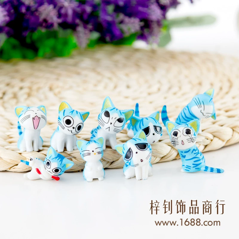 Micro landscape, doll, small creative minifigure, kitten, capsule toy