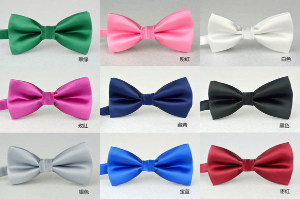 men's solid color fashionable casual multicoloured bow tie for…