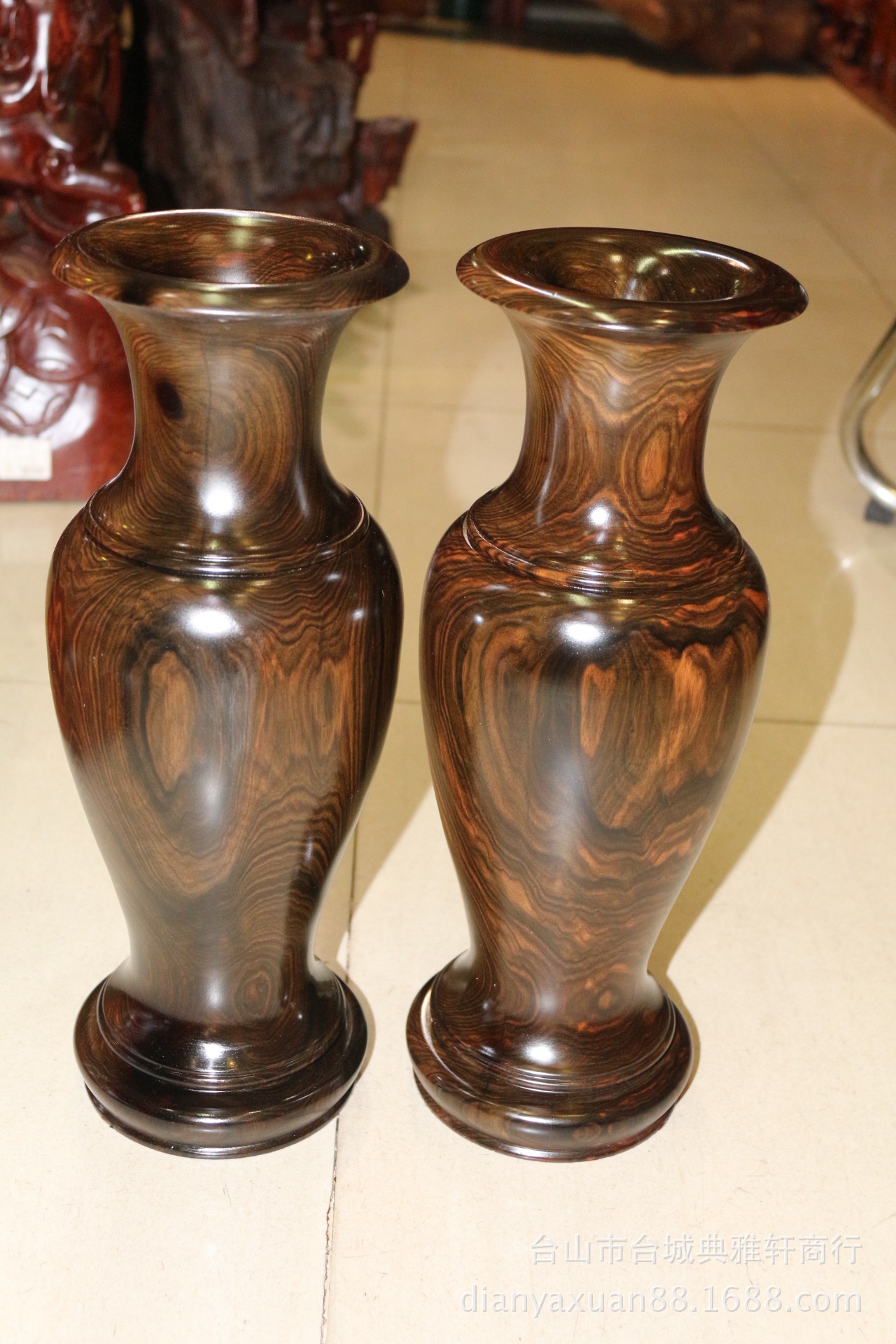 条纹乌木花瓶15x15x39cm (7)