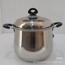 群兴不锈钢无磁复底鼓型特高锅 厨房多用煲汤锅 18-28cm