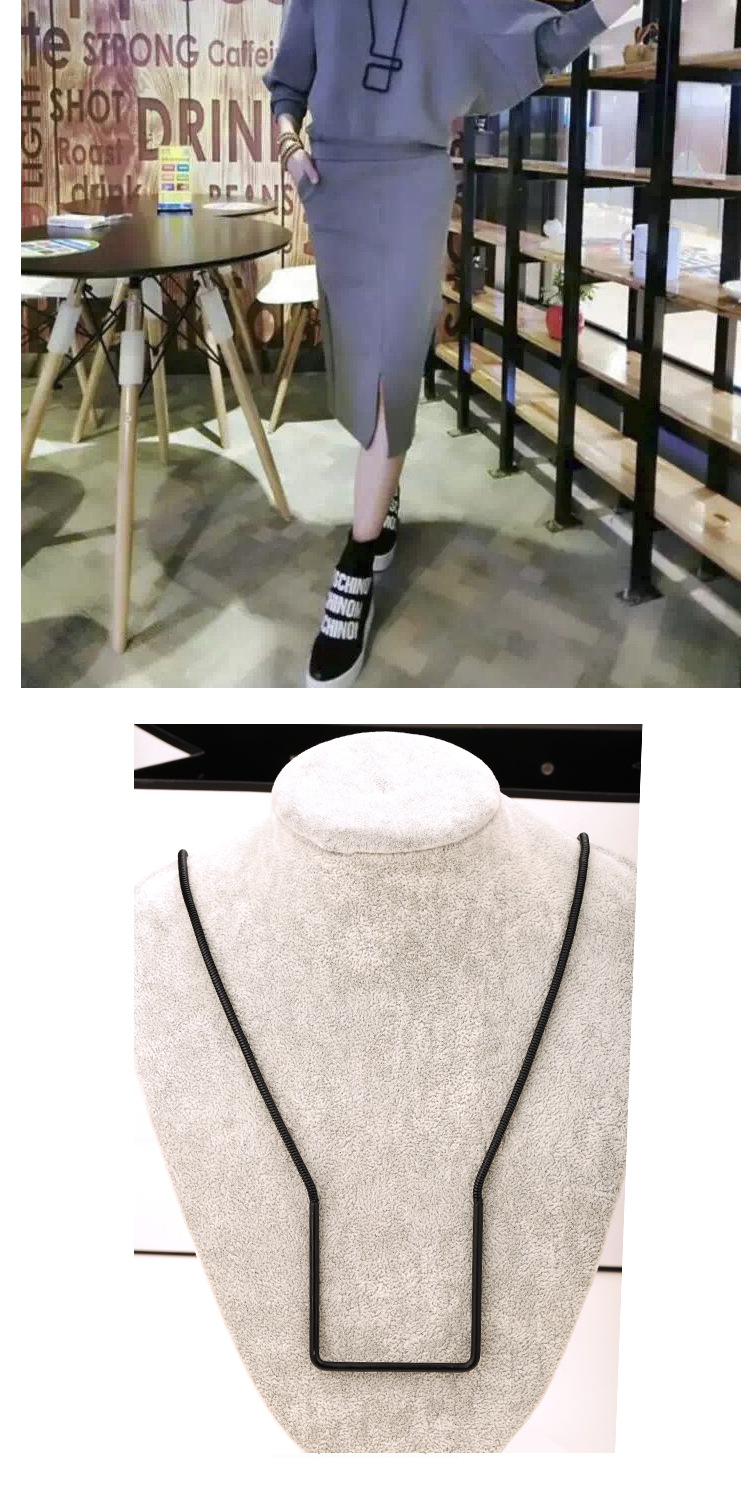 45g Weight Necklace Classification Wedding, Travel Occasion Alloy Material Geometric Pattern Women'S Gender Plating Design Fashion Style Fashion Black Rope Labyrinth Necklace 6