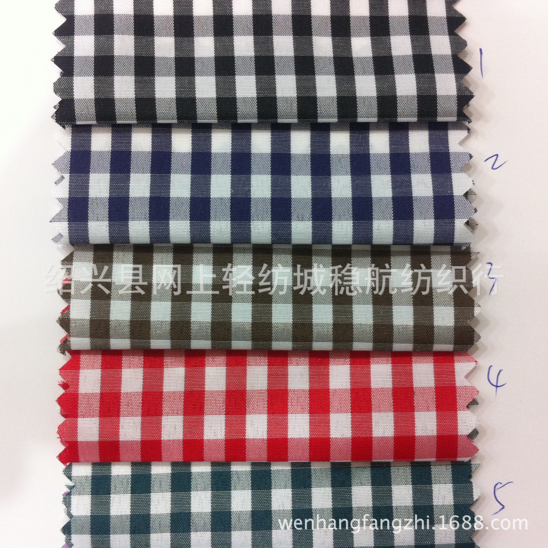 现货供应5mm色织格子 里布 口袋布 涤纱化纤面料耐磨多色选