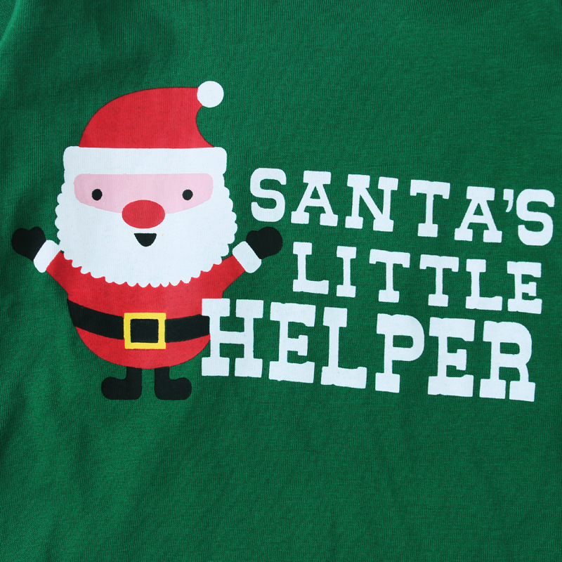 Children's Christmas set two-piece Santa Claus printed home suit_voghion.com