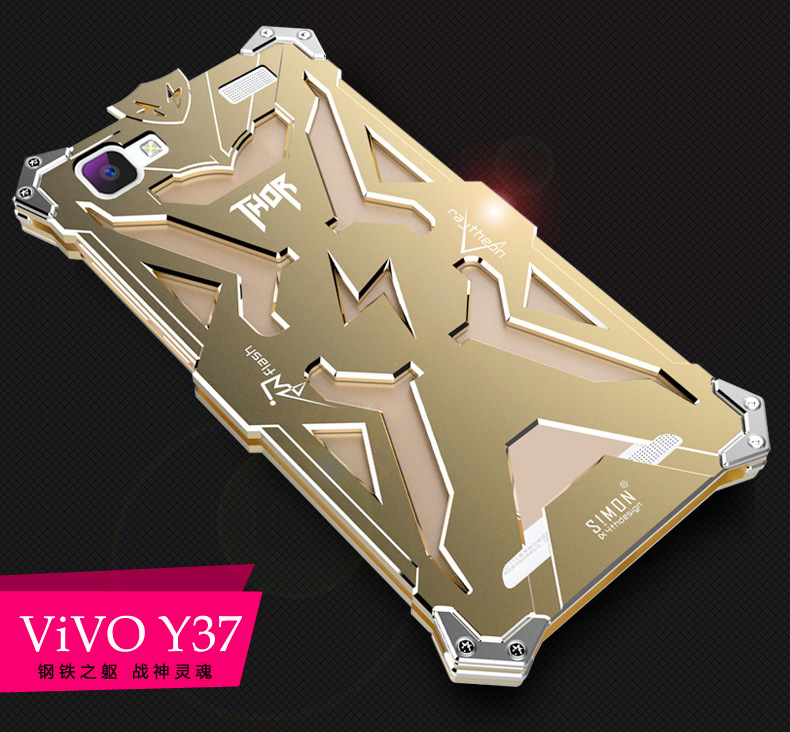SIMON THOR Aviation Aluminum Alloy Shockproof Armor Metal Case Cover for vivo Y37