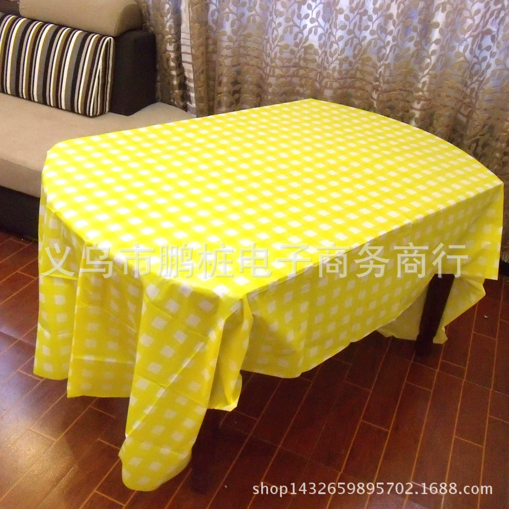 Disposable desktop cloth thick red, yellow, blue and green grid rectangular party party party wedding wedding celebration