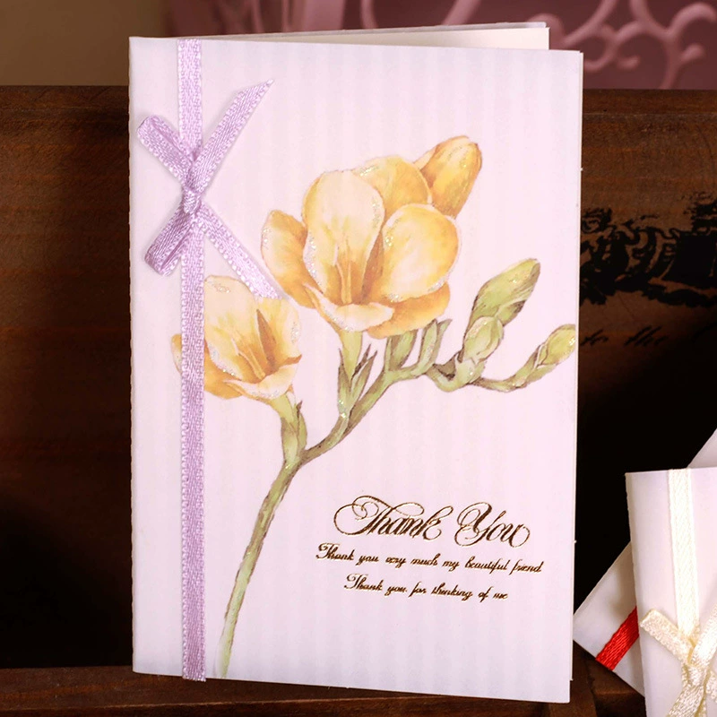 Yihe Nuo greeting card exquisite and elegant mini bow flower thank you card MINI-1402 hanging card