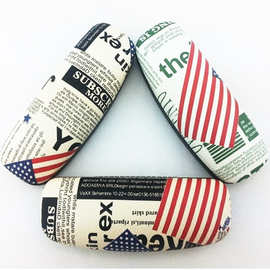 时尚眼镜盒美英国旗牛仔图案翻盖光学近视镜包装盒子