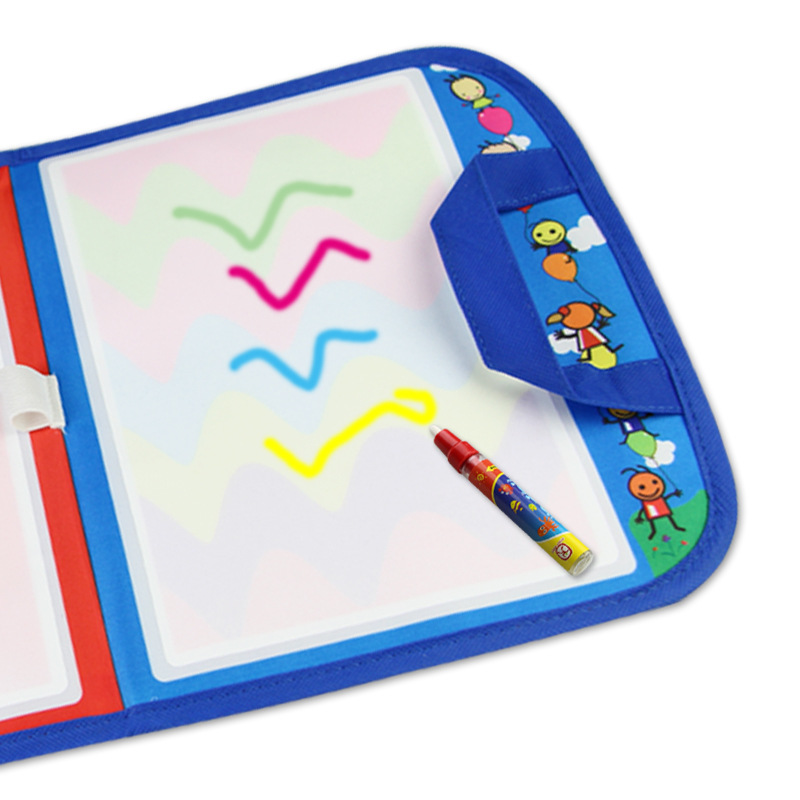 跨境 兒童魔法畫畫彩色水畫布涂鴉寫字毯手提背包 嬰幼兒早教玩具