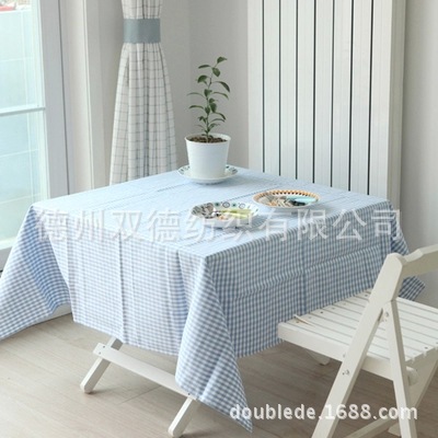 厂家田园风格棉质家居格子台布 餐桌布