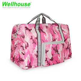Wellhouse折叠旅行包迷彩 韩版大容量行李包便携超轻旅行收纳袋