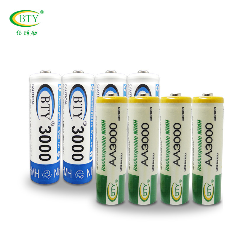 厂家直销BTY镍氢电池5号7号玩具闹钟鼠标键盘充电电池AA/AAA3000|ru