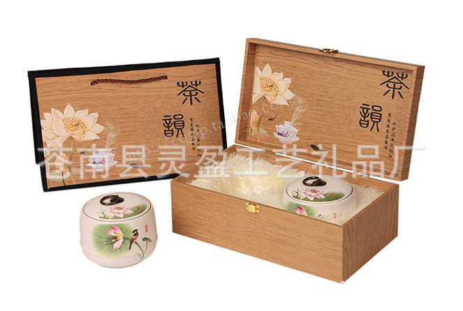 厂家定制仿木纸彩印礼品袋 茶韵木盒茶叶袋 茶叶送礼高档手提袋
