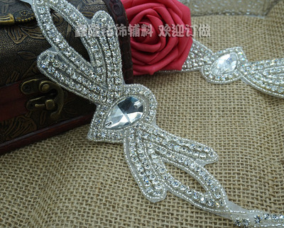 full dress Wedding dress belt All hand Sew silvery Embroidery DIY Leaf clothing accessories Girdle fresh