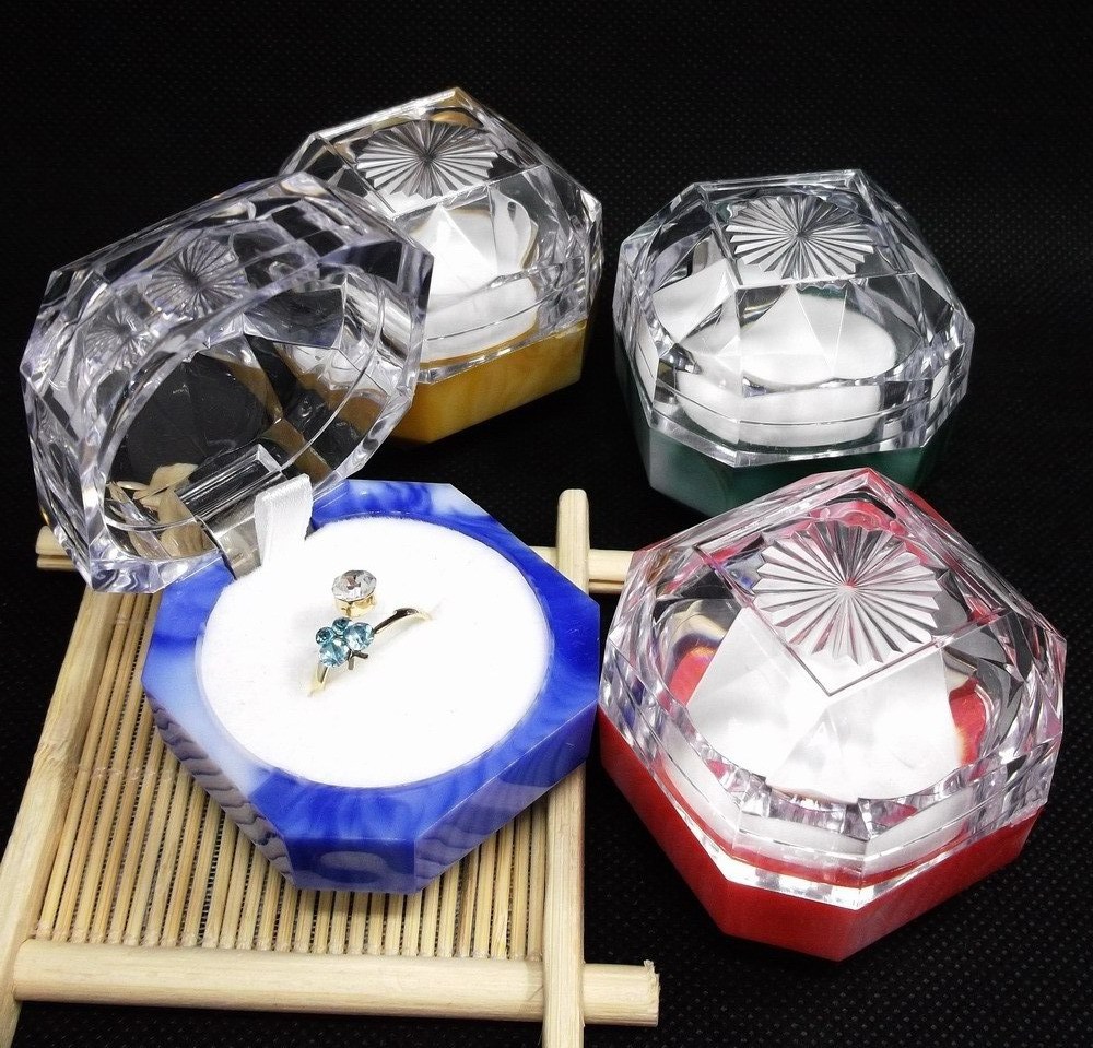 透明盒 彩色亚克力 戒指耳钉小项链盒 厂家直销 饰品包装