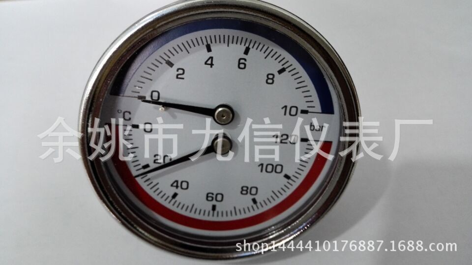 厂家供应 温度压力表 温压计 温压表  温度压力与一体 不锈钢外壳