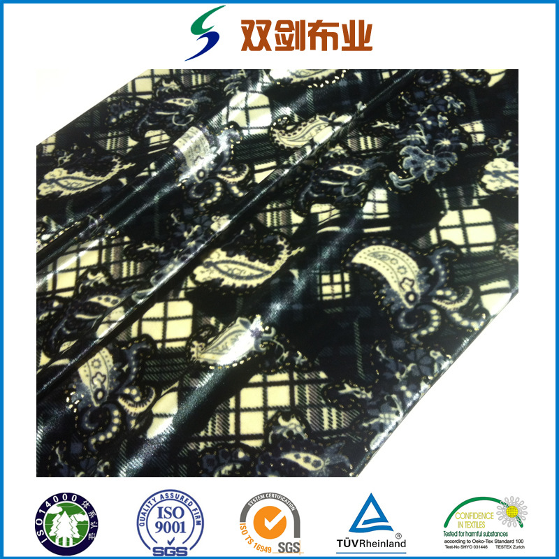 常熟厂家供应涤纶烫金 印花韩国丝绒 2015新款秋冬高档女装面料