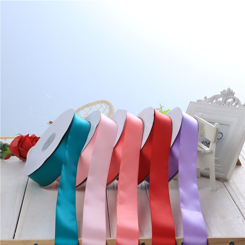 3.8cm-4cm三鼎双面无光涤纶丝带色丁织带婚庆家纺布带diy发饰彩带