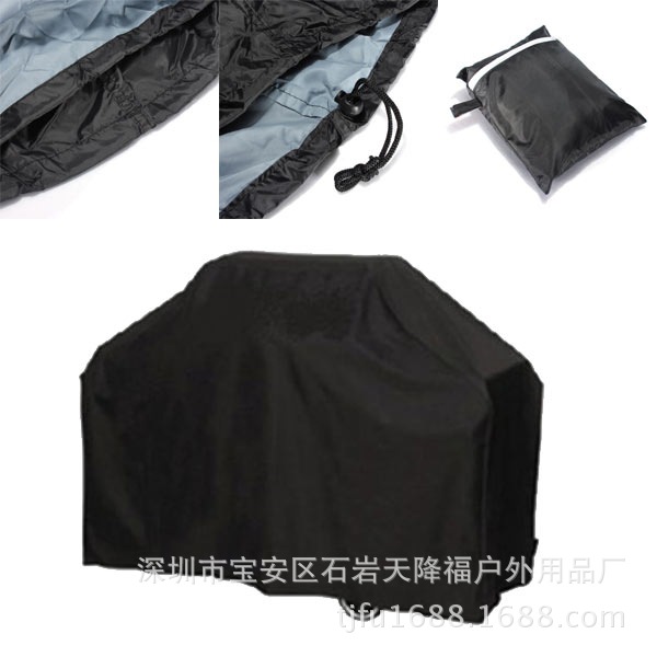 跨境热卖 210D涤纶   BBQ Cover 户外烧烤罩 户外家具防尘罩 黑色详情11