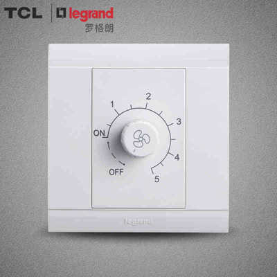 TCL Switch socket Legrand Switch panel Wall switch socket Meilun mountain Elegant white 250W Speed switch