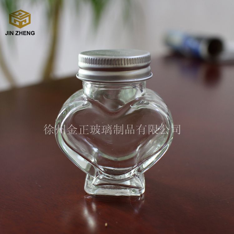 厂家定制批发 小号桃心60ml玻璃许愿瓶 幸运星瓶 螺口漂流瓶