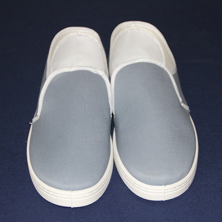 防静电灰色中巾鞋 安全无尘鞋 浅灰帆布中巾 车间绝缘鞋电工鞋