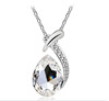 Fashionable necklace, glossy crystal pendant, wholesale, Korean style